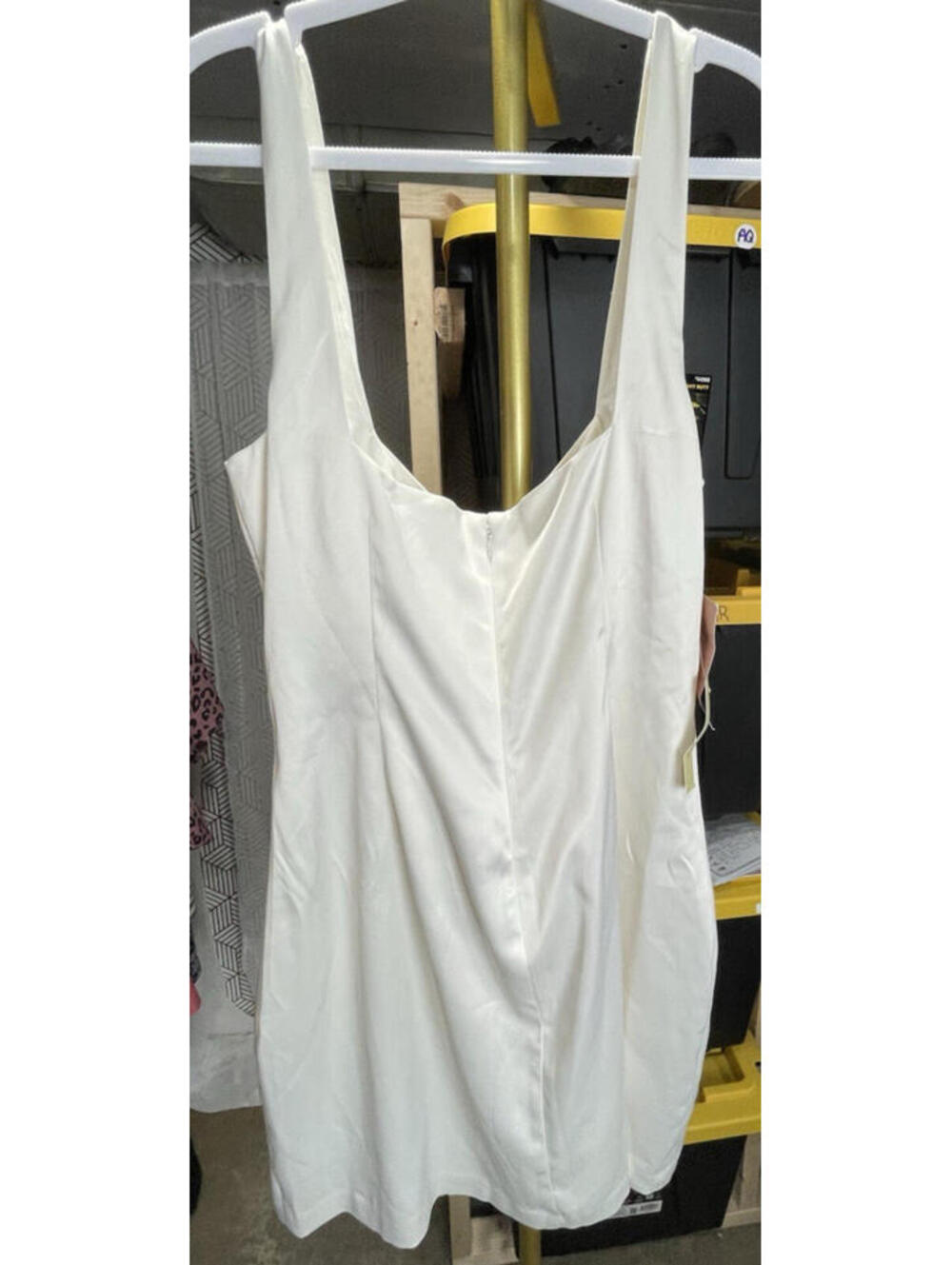 BHLDN Anthropologie Ivory Satin Short Dress XL Bridal Reception Formal NWT $178 - Picture 5 of 9